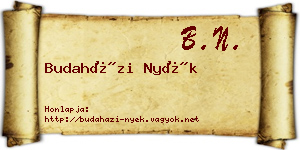 Budaházi Nyék névjegykártya
